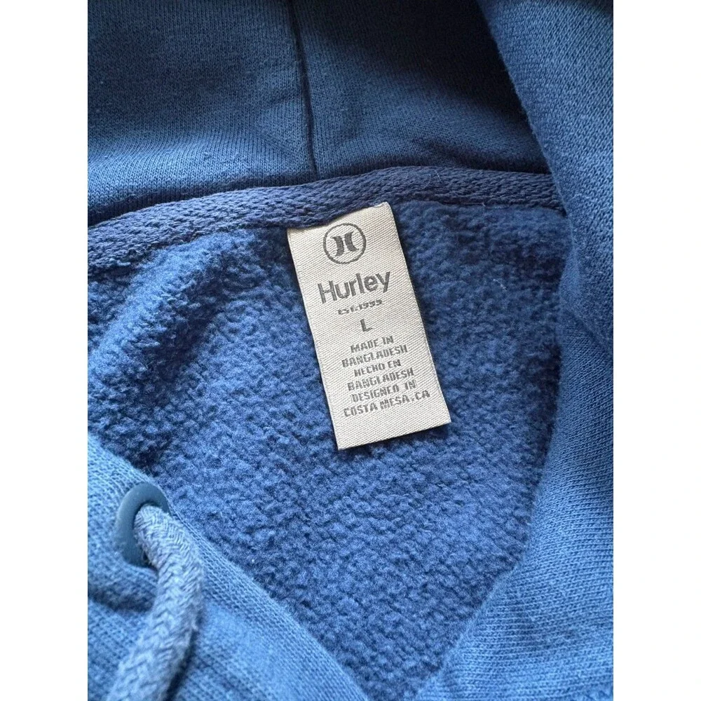 Hurley Men’s Graphic Fleece Lined Hoodie Blue Size Large L - Picture 4 of 5